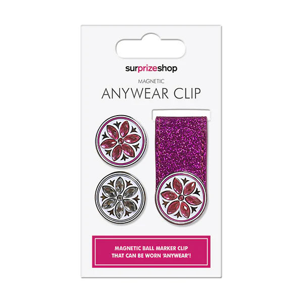 Pink Glitter Ball Marker Set