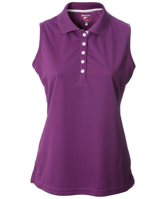 Ladies JRB Purple Grape Sleeveless  Polo Top