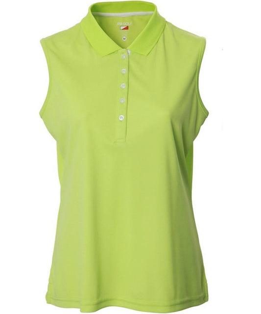 Ladies JRB Lime Green Golf Pique Sleeveless Polo Top