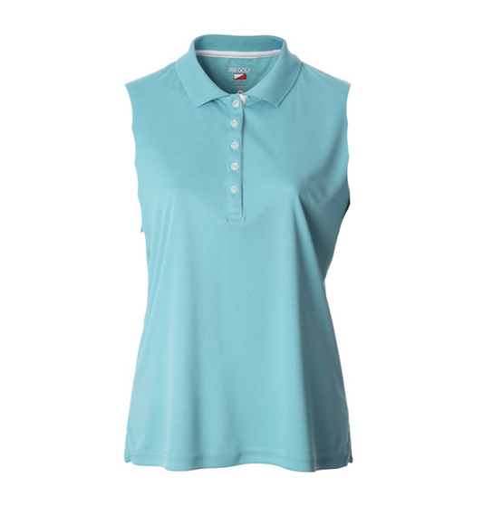 Ladies JRB Aqua Golf Pique Sleeveless Polo Top