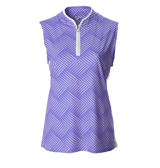 Ladies JRB Lilac Purple Dusted Peri Print Sleeveless Top