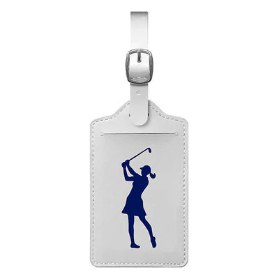 Lady Golfer Luggage Tag White/Navy