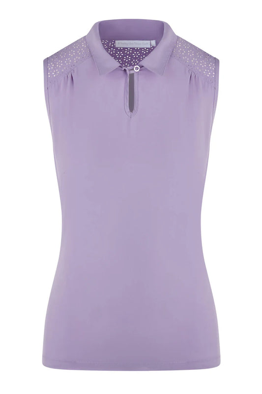 Swing out Sister Etoile Star Laser Sleeveless Lavender Polo Top