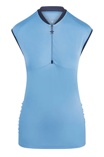 Swing Out Sister Christy Sleeveless Tranquil Blue Polo Top