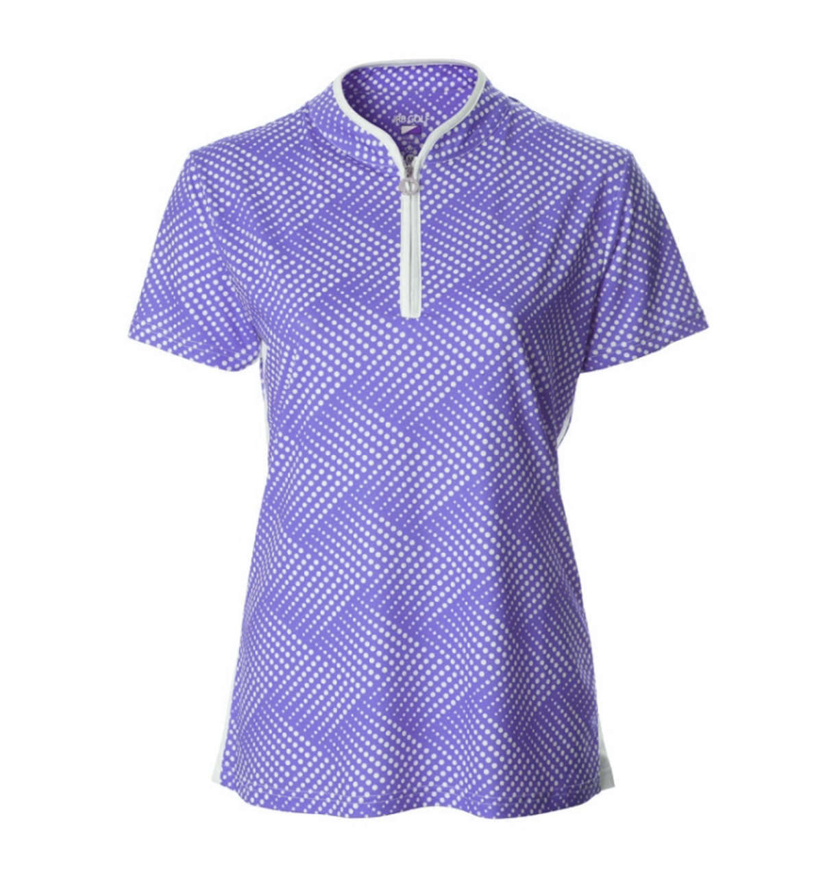 Ladies JRB Lilac Purple Dusted Peri Print Short Sleeve Top